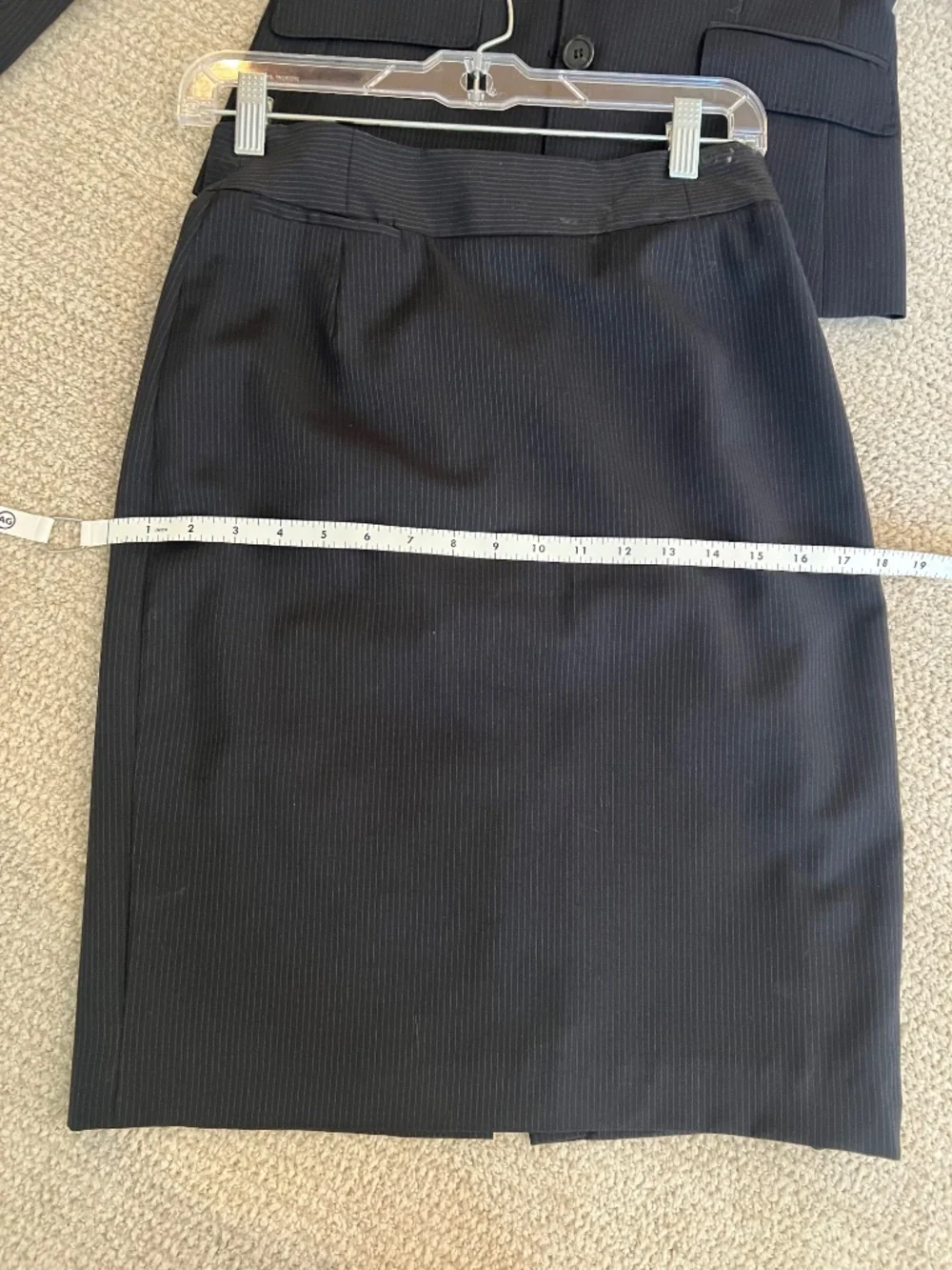 J.Crew Navy Pinstripe Wool Blend Skirt Suit Set Blazer & Pencil Skirt